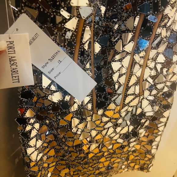 Portia and Scarlett Strapless Sequin Dress in Silver and Black - Picture 3 of 4